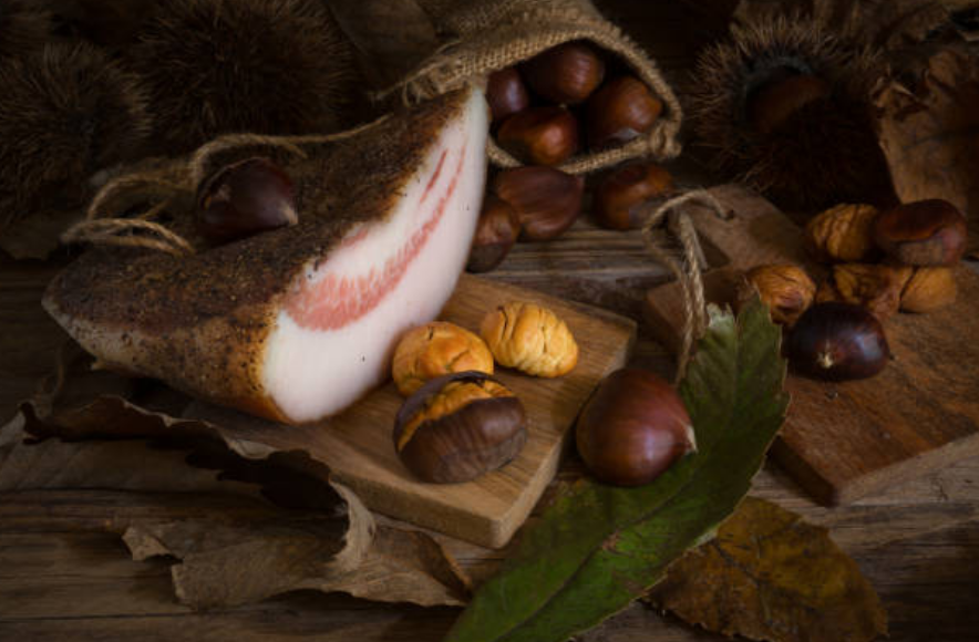 Castagne e lardo